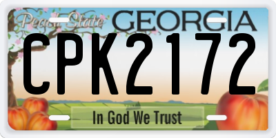 GA license plate CPK2172