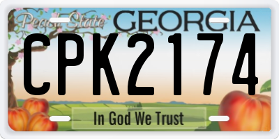 GA license plate CPK2174