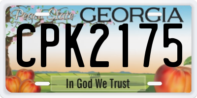 GA license plate CPK2175