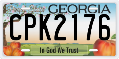 GA license plate CPK2176