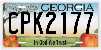 GA license plate CPK2177