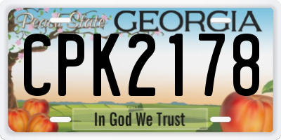 GA license plate CPK2178