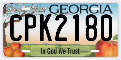 GA license plate CPK2180