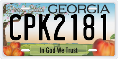 GA license plate CPK2181