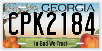 GA license plate CPK2184