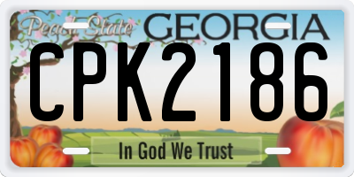 GA license plate CPK2186