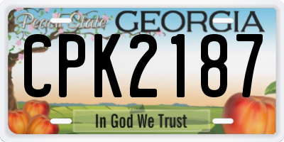 GA license plate CPK2187