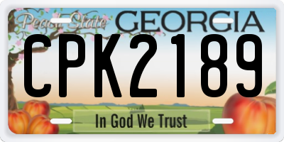 GA license plate CPK2189