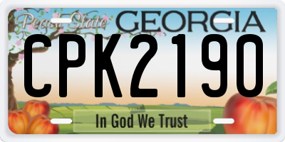 GA license plate CPK2190