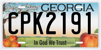 GA license plate CPK2191