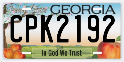 GA license plate CPK2192