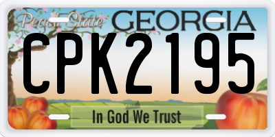 GA license plate CPK2195