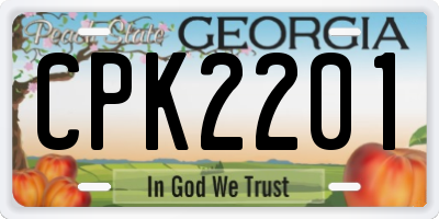 GA license plate CPK2201