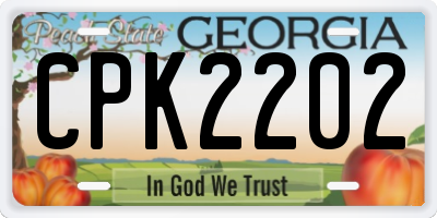 GA license plate CPK2202