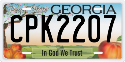 GA license plate CPK2207