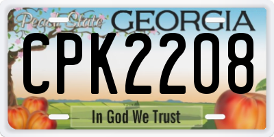 GA license plate CPK2208