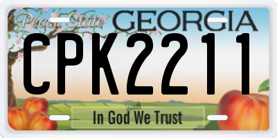 GA license plate CPK2211