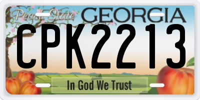 GA license plate CPK2213