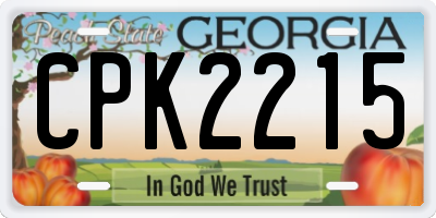 GA license plate CPK2215