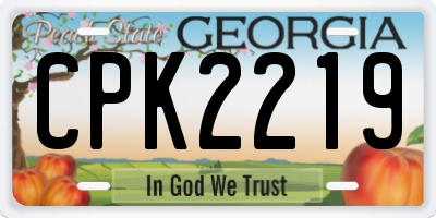GA license plate CPK2219
