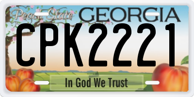 GA license plate CPK2221