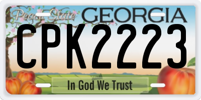GA license plate CPK2223
