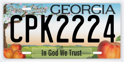 GA license plate CPK2224