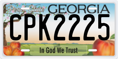 GA license plate CPK2225
