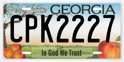 GA license plate CPK2227