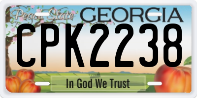 GA license plate CPK2238