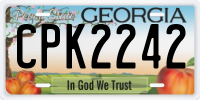 GA license plate CPK2242