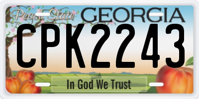 GA license plate CPK2243