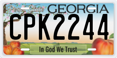 GA license plate CPK2244