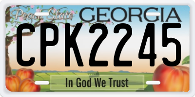 GA license plate CPK2245