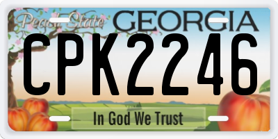 GA license plate CPK2246