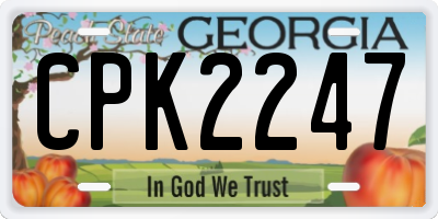 GA license plate CPK2247