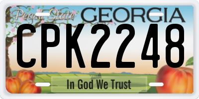 GA license plate CPK2248