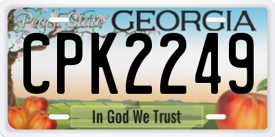 GA license plate CPK2249