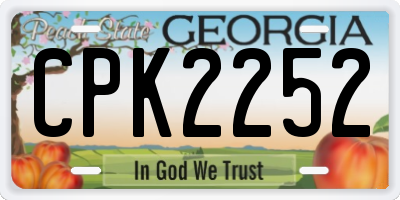 GA license plate CPK2252