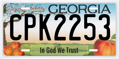 GA license plate CPK2253