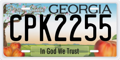 GA license plate CPK2255