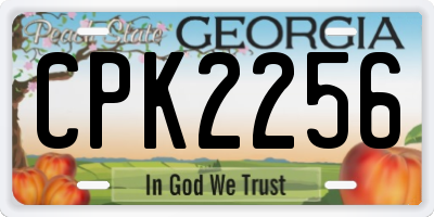 GA license plate CPK2256