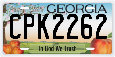 GA license plate CPK2262
