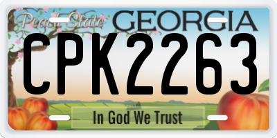 GA license plate CPK2263