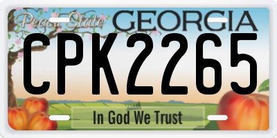 GA license plate CPK2265