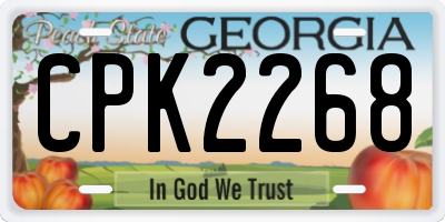 GA license plate CPK2268