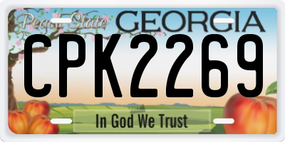 GA license plate CPK2269