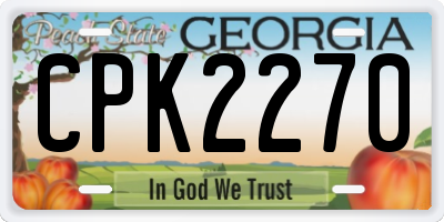GA license plate CPK2270