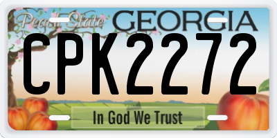 GA license plate CPK2272