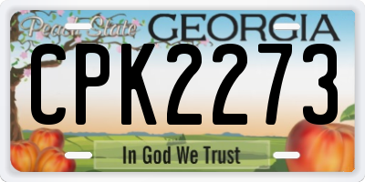 GA license plate CPK2273